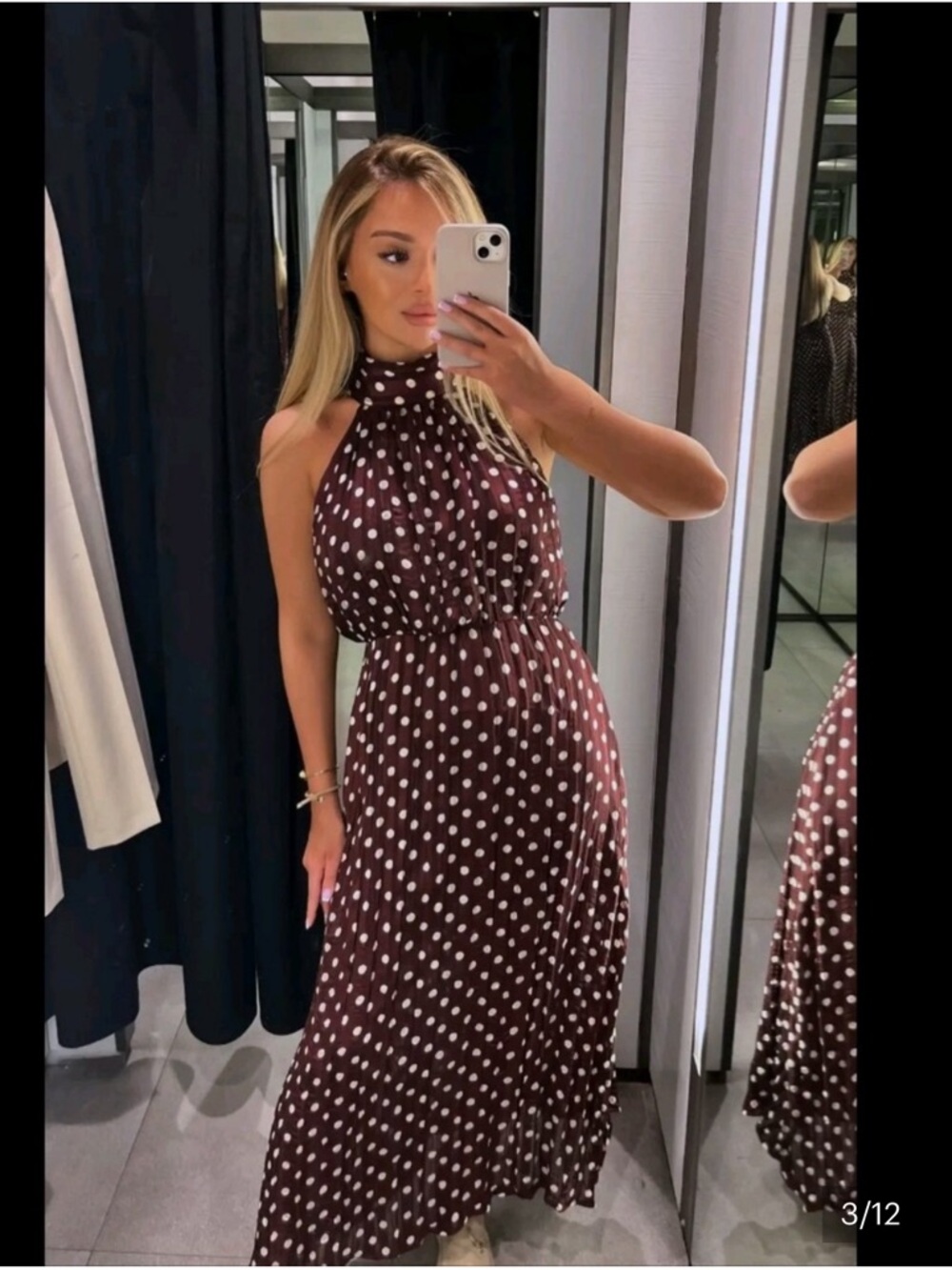 ZARA NWT Polka Dot Midi Dress